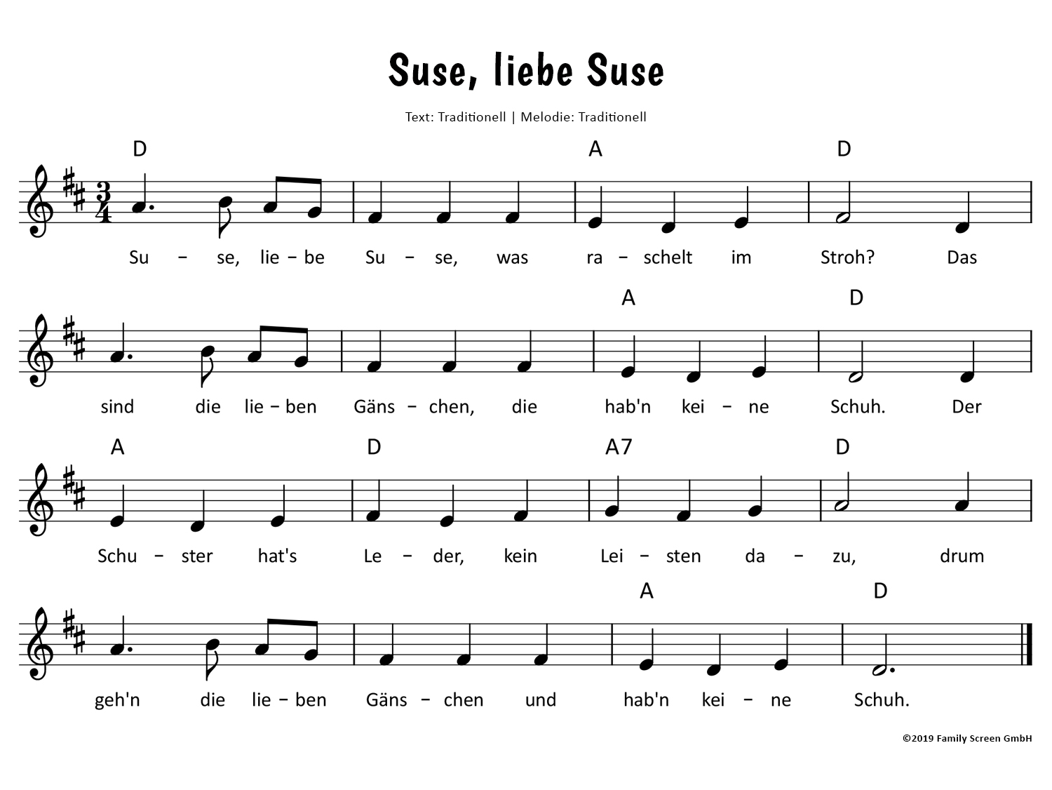 Suse, liebe Suse Noten