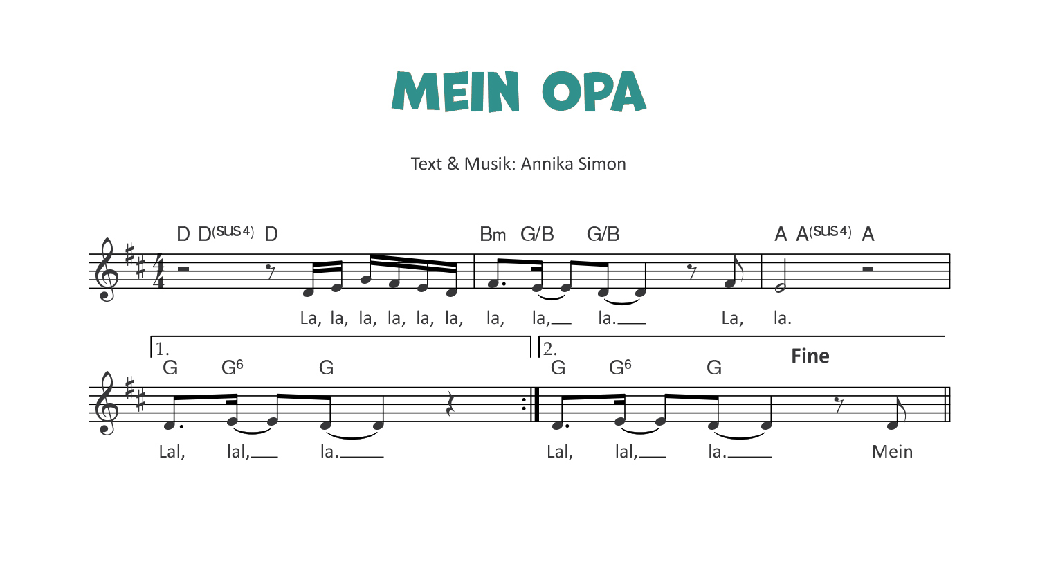 Mein Opa Noten