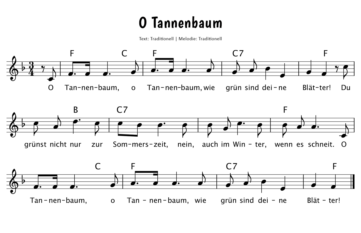 O Tannenbaum Noten