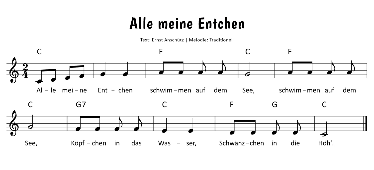 Alle meine Entchen Noten