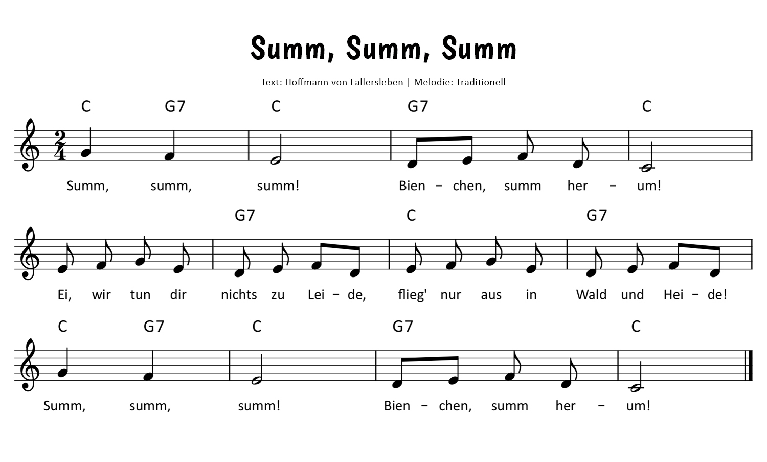 Summ, summ, summ Noten