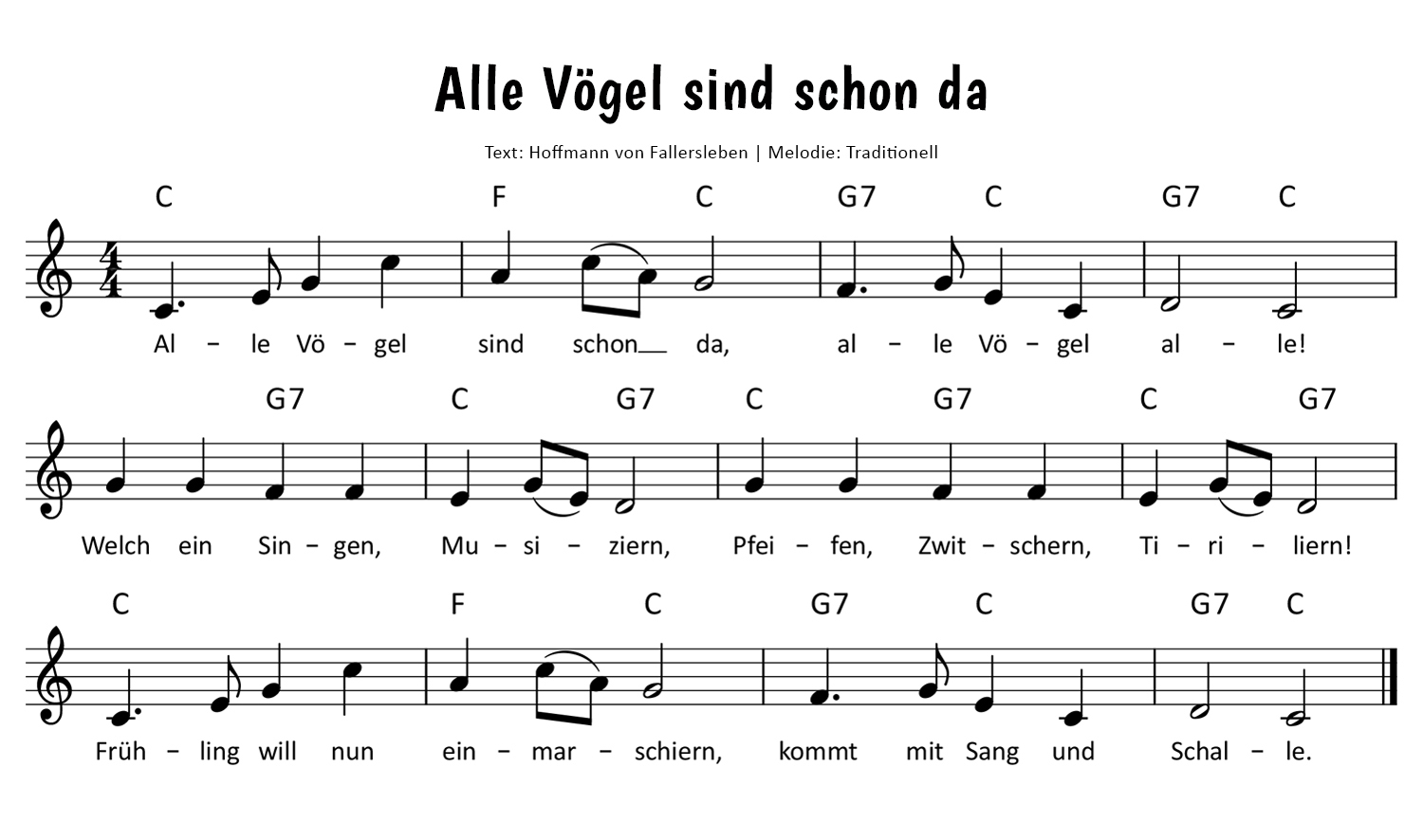 Alle Vögel sind schon da Noten
