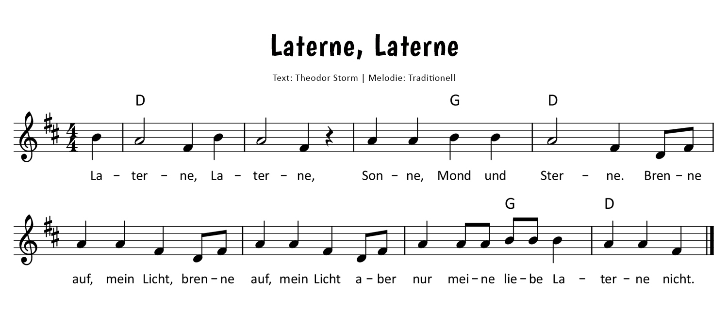 Laterne, Laterne Noten