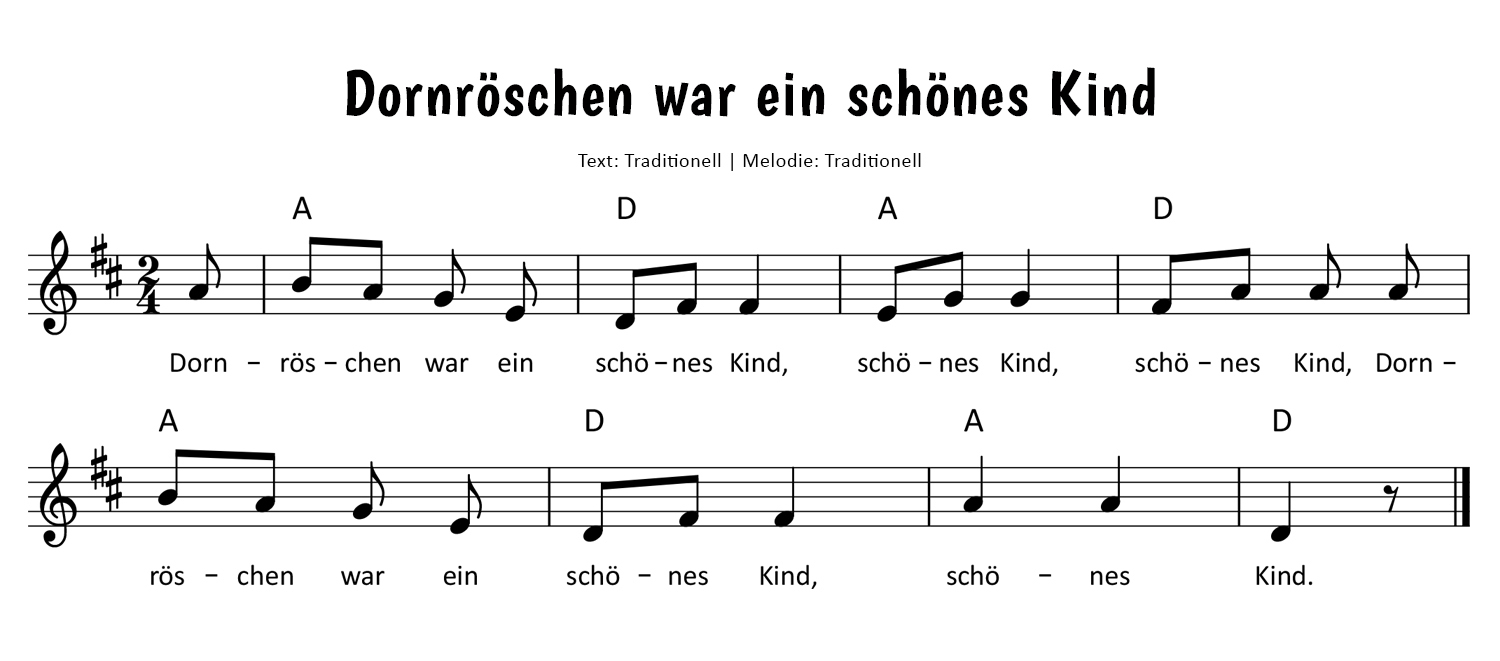 Dornröschen war ein schönes Kind Noten