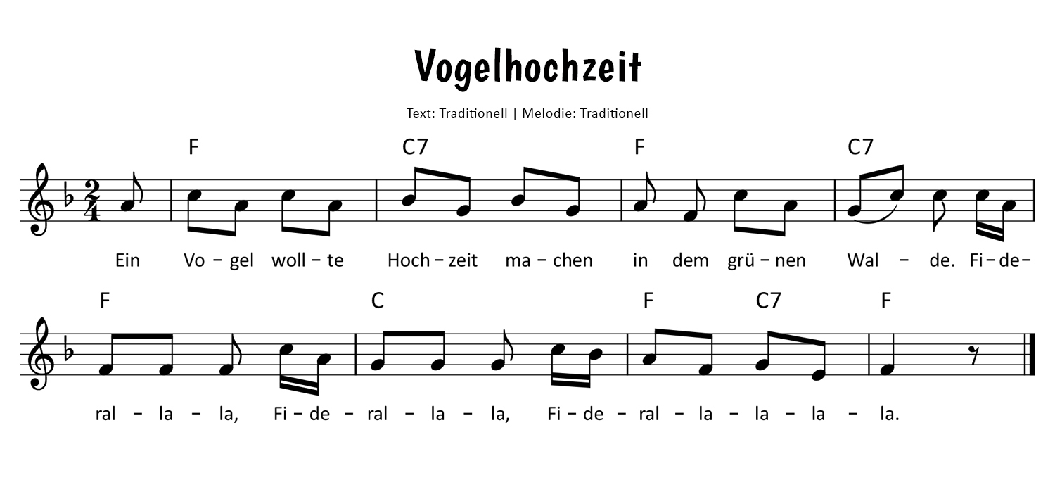 Die Vogelhochzeit Noten