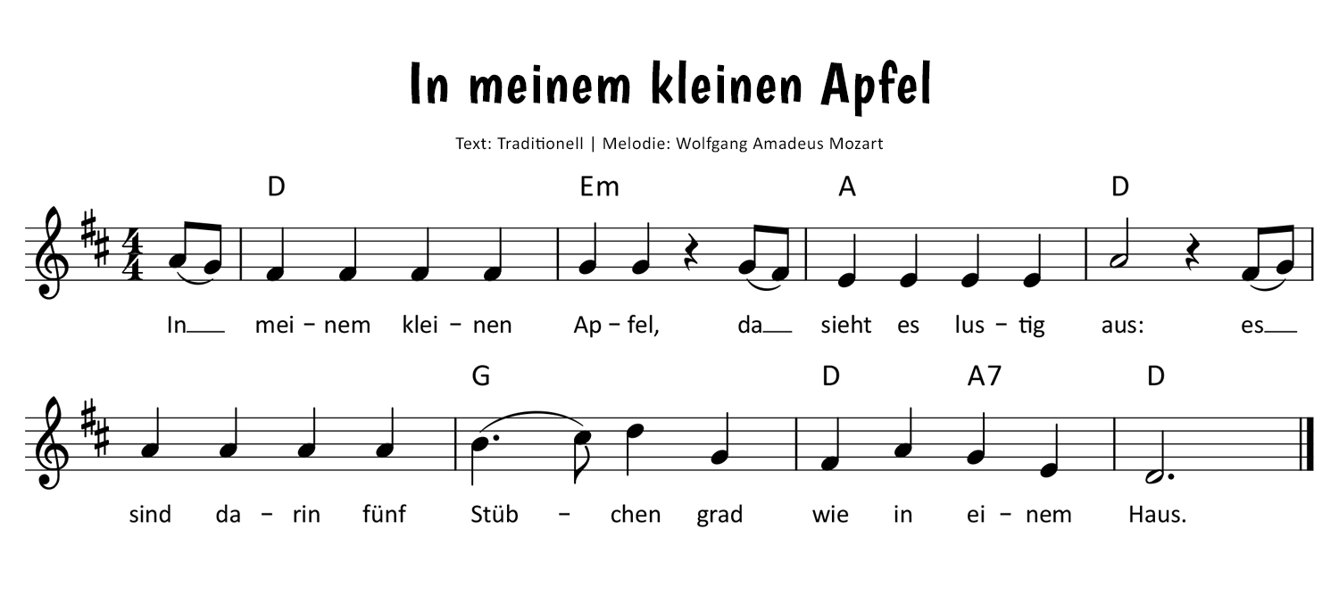 In meinem kleinen Apfel Noten