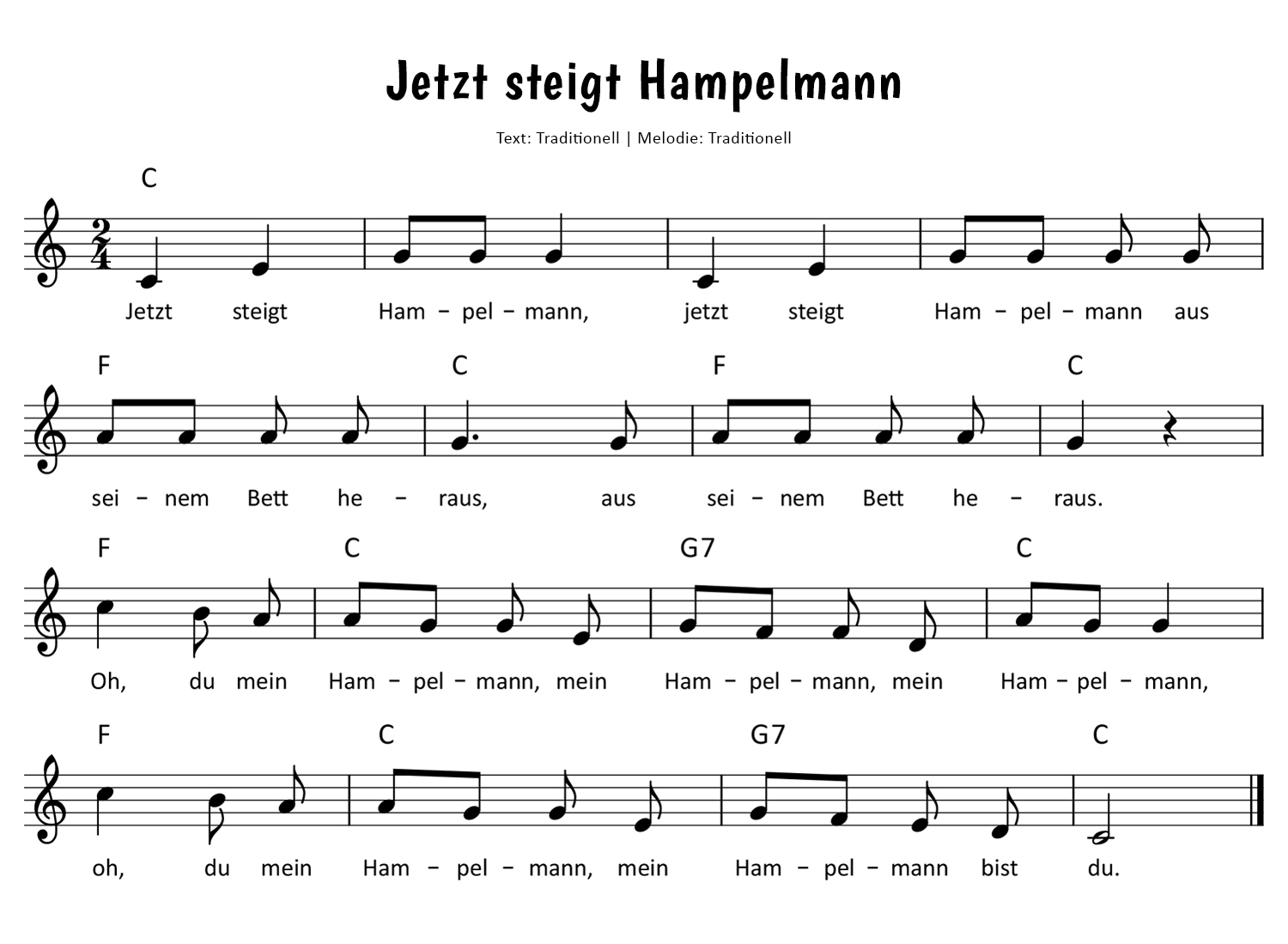 Jetzt steigt Hampelmann Noten