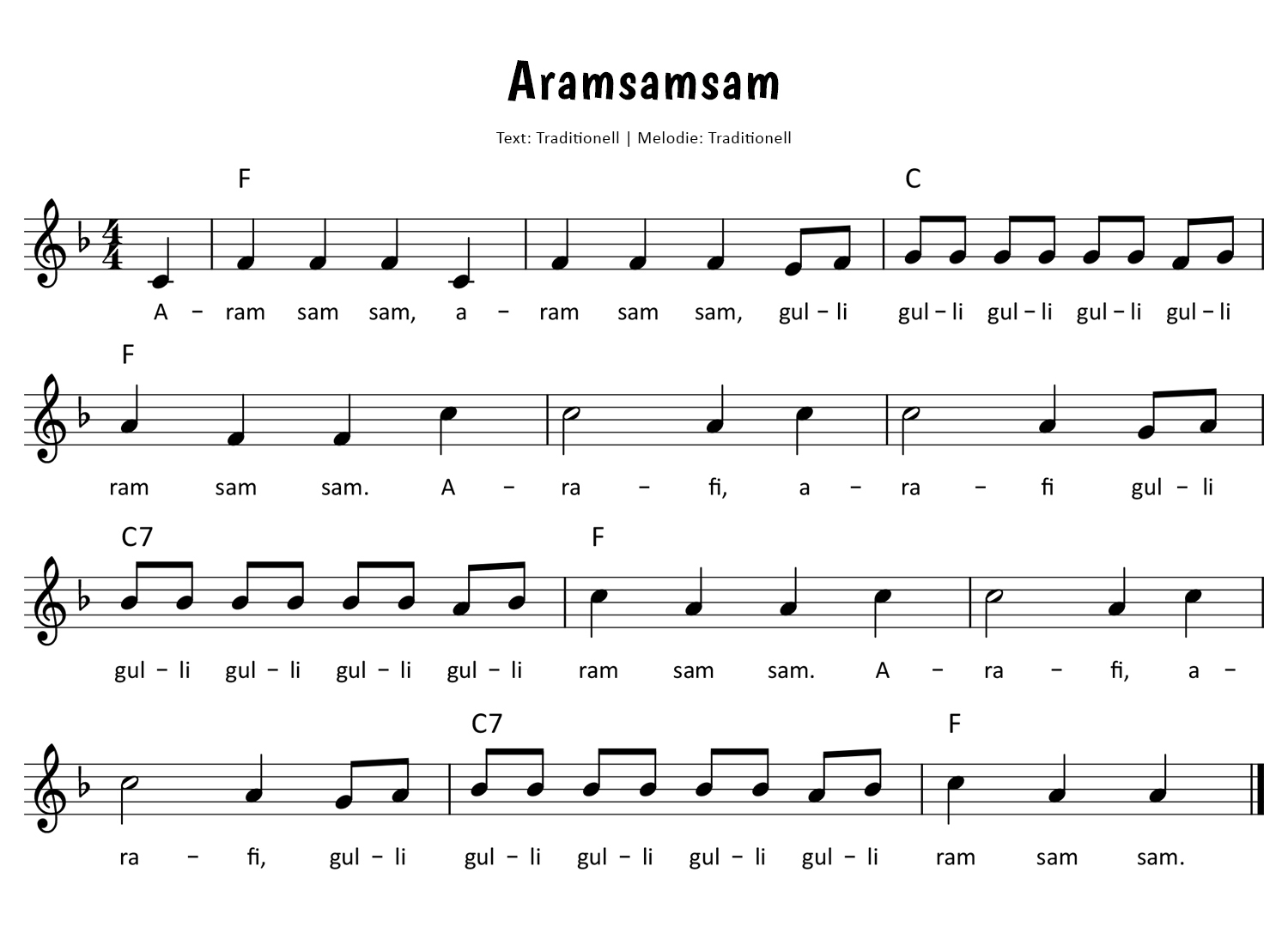 Aramsamsam Noten