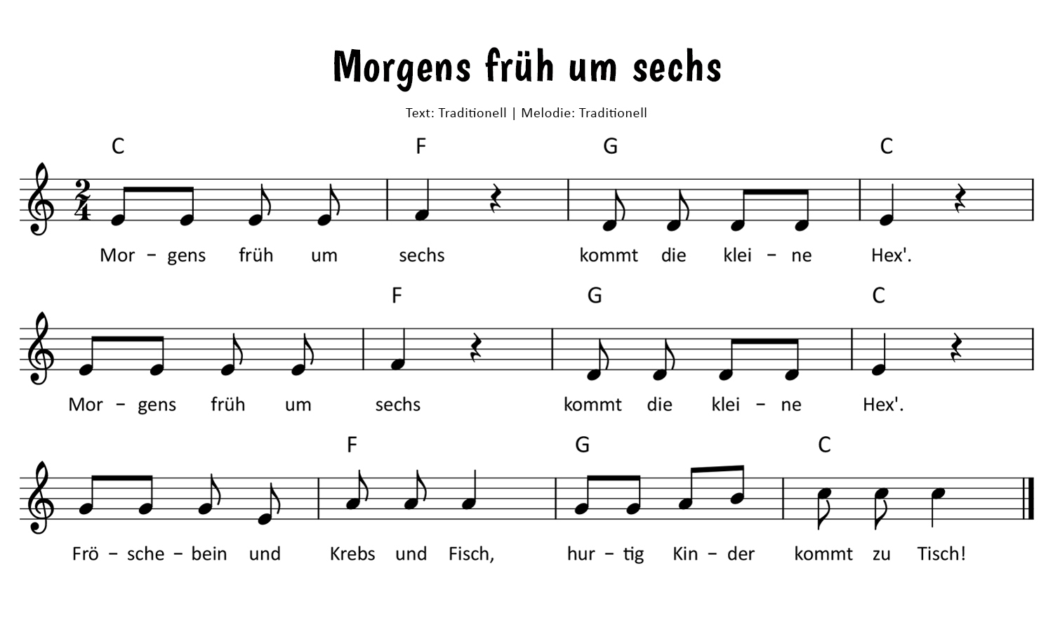 Morgens früh um sechs Noten