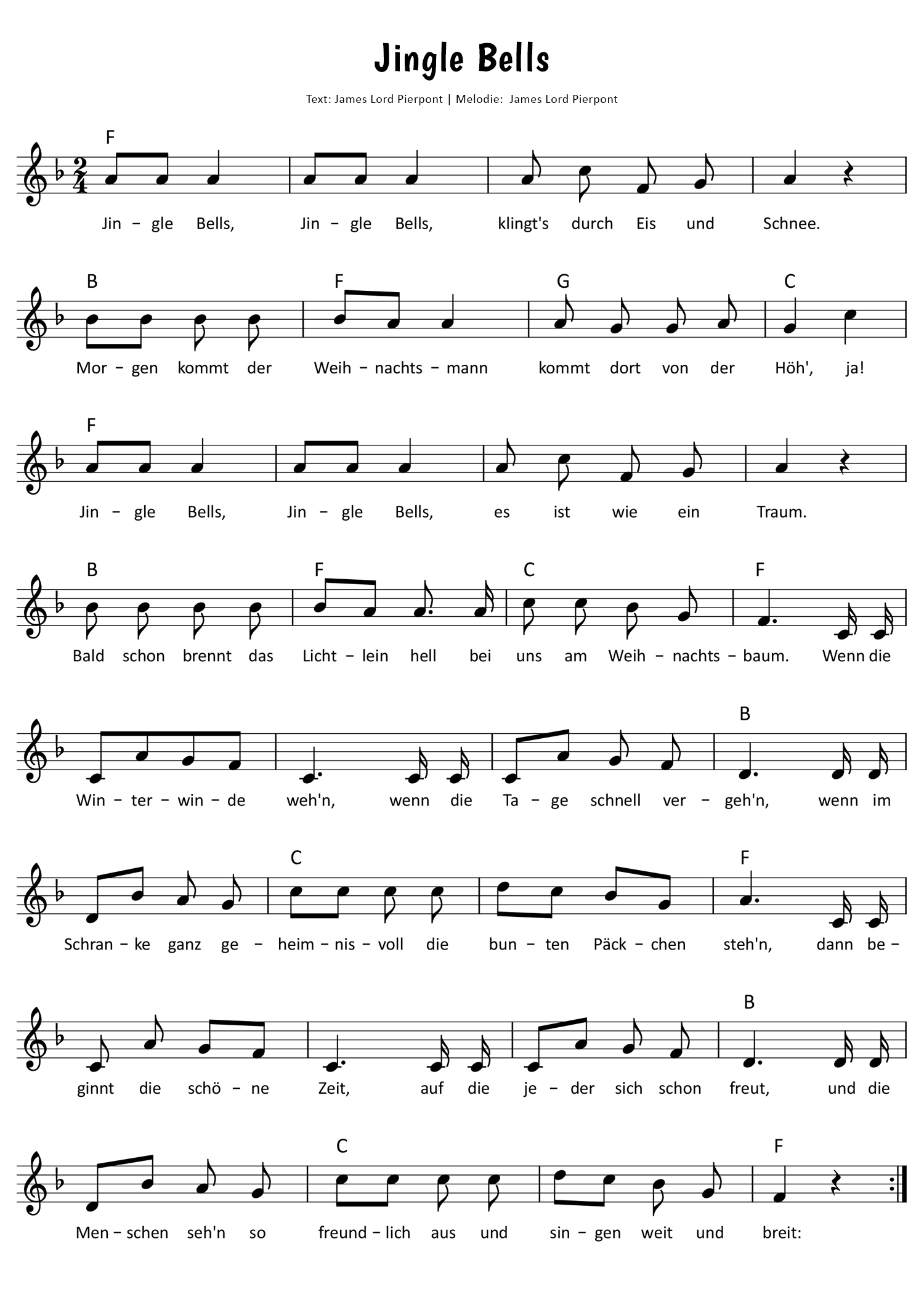 Jingle Bells Noten