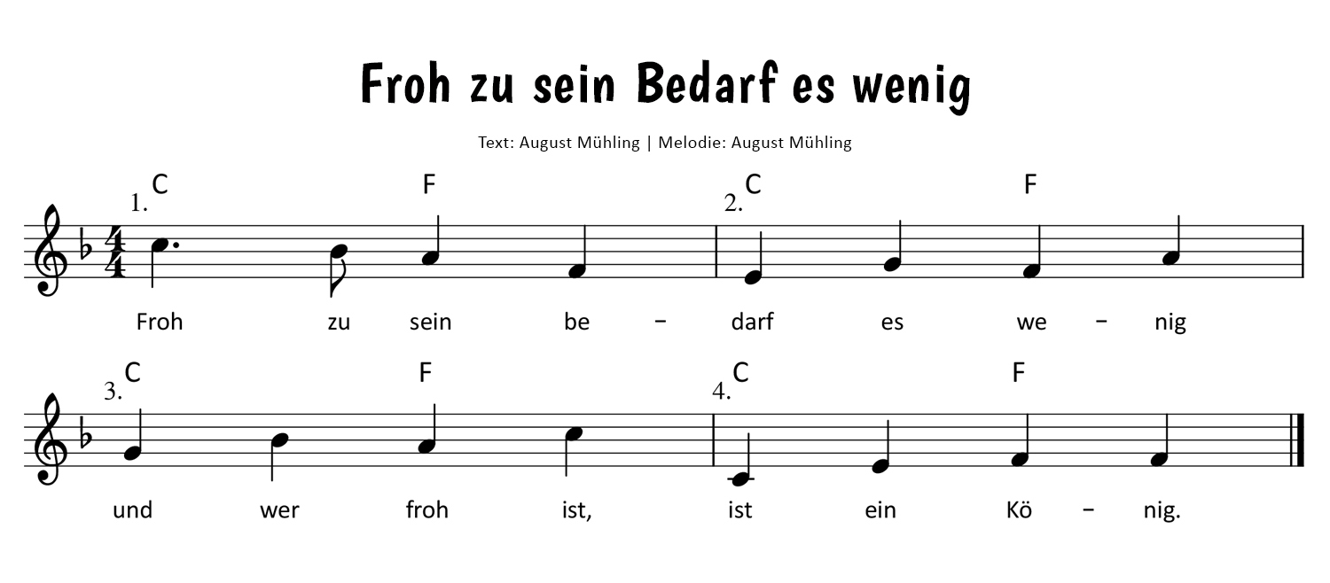 Froh zu sein bedarf es wenig Noten