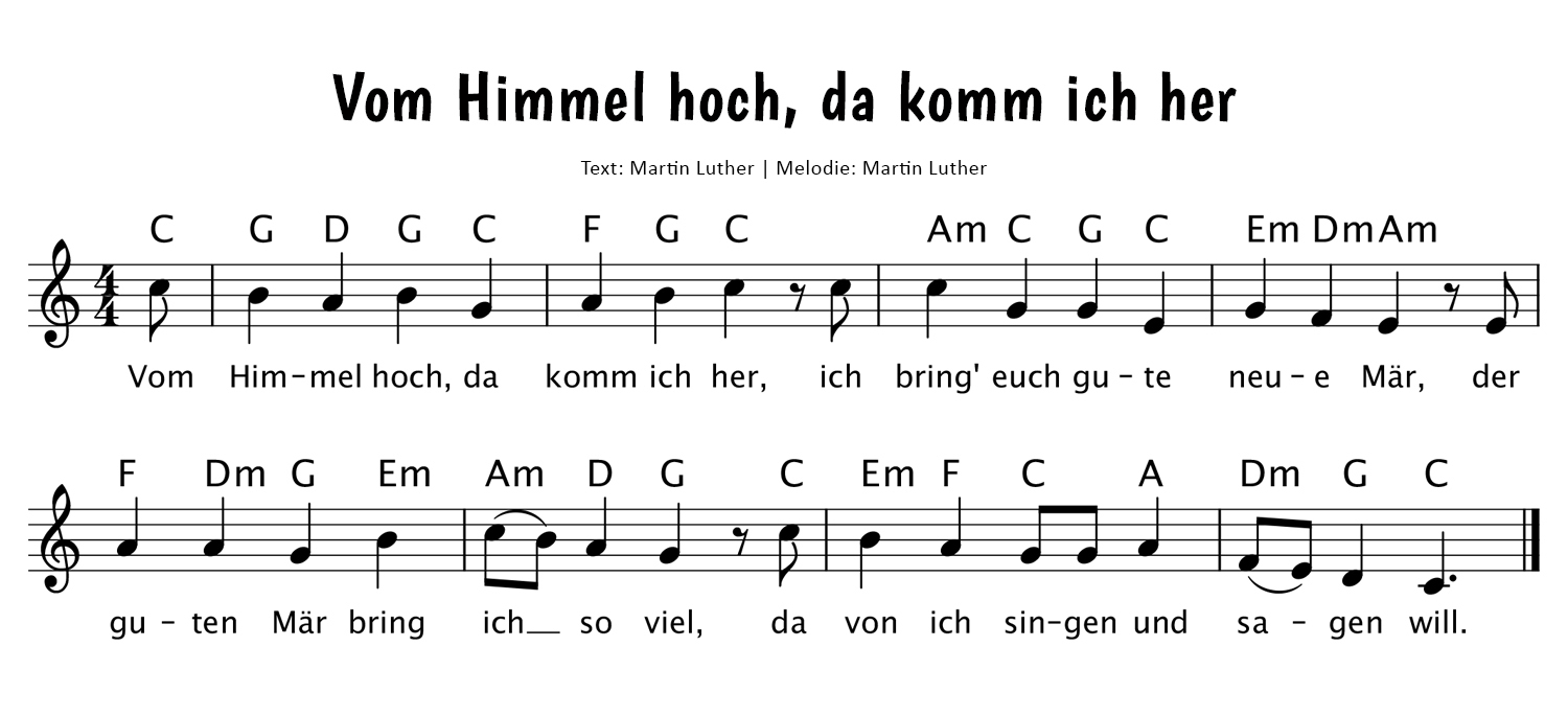 Vom Himmel hoch, da komm ich her Noten