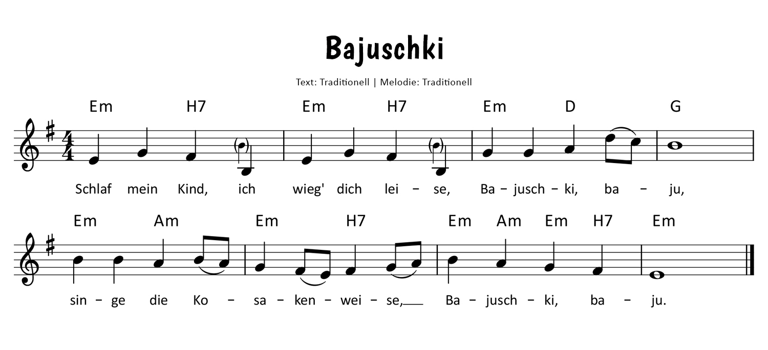 Bajuschki baju Noten