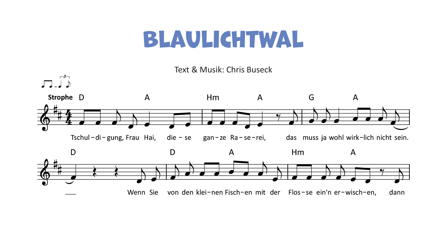 Blaulichtwal Noten