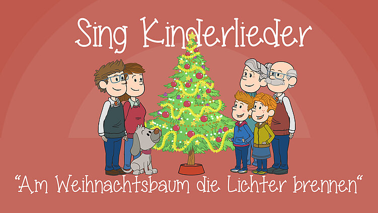 Am Weihnachtsbaum die Lichter brennen